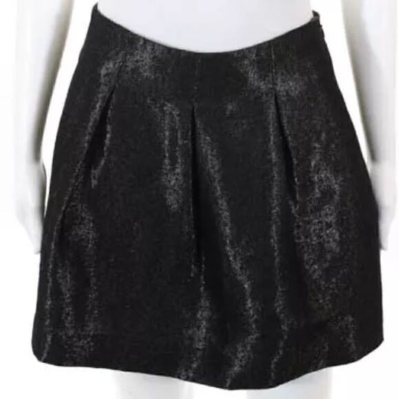 Theory Liddy metallic wool blend pleat mini skirt - Picture 1 of 7